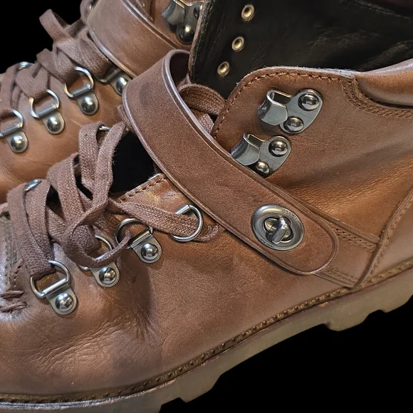 COACH -G1117 -TOMPKINS Hiker Shearling/ Trekking Boots - Dark Brown Size 8D mens - Picture 7 of 7